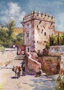 Alhambra, Huippujen torni (väri litho) tekijältä A. Trevor Haddon
