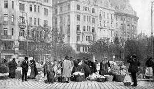 Suuret kukkamarkkinat, Budapest, Unkari, 1922.