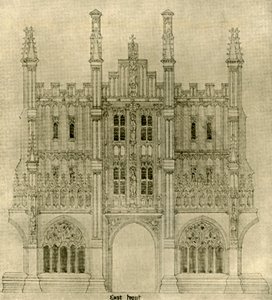 Arkkitehtipiirustus: Itärintama, 1833-1834, 1906. tekijältä A. W. N. Pugin
