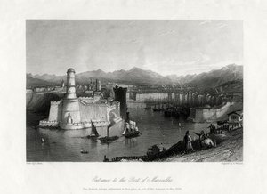 Sisäänkäynti Marseillen satamaan, Ranska, 1875