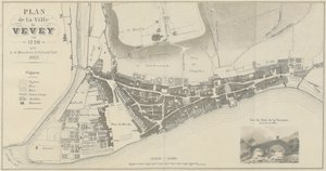 Plan de la ville de Vevey en 1726 tekijältä A. de Mandrot