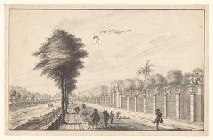 Post Rijswijk Noordwijkista nähtynä Rijswijk (otsikko esineessä) tekijältä A. de Nelly (attributed to)