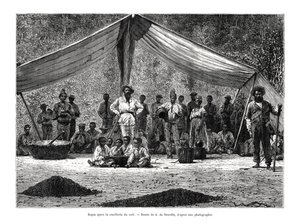 Ateria kahvin kokoontumisen jälkeen, Brasilia, 1800-luku