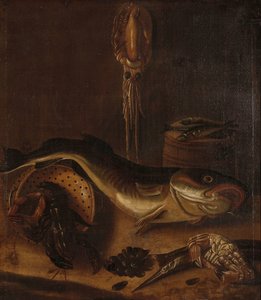 Asetelma kalan kanssa tekijältä A. van Doeff