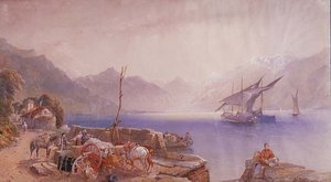 Italian järven rannalla