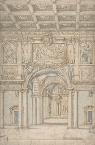 Tutkimus Santa Maria Maggioren sisätiloista Roomassa, 1621-46. tekijältä Abbate Paolo de Angelis