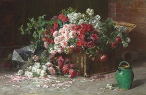 Basket of Roses, n. 1890 (öljy kankaalle)