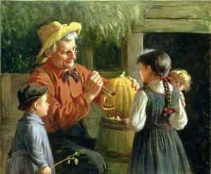 Jack-o-Lantern (öljy kankaalle)