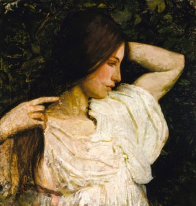 Hiuksiaan järjestävä tyttö, 1918-1919. tekijältä Abbott Handerson Thayer