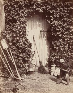 Porte de ferme de Marlotte (Oviaukko, jossa on puutarhavälineitä),c. 1860 (kuva)