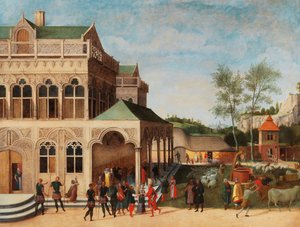 Tyylikäs loggia, jossa Iisakin ehdotus Rebeccalle, 1616.