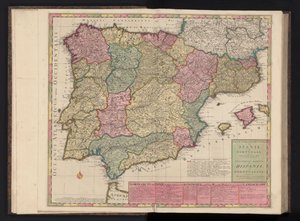 Espanjan ja Portugalin kartta Reittiopas Espanjan ja Portugalin sotilasmatkoille / Theatrum Martis in Hispania et Portugallia (otsikko esineessä) tekijältä Abraham Allard