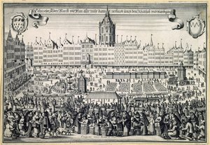 Kölnin vanhat markkinat, n. 1660 tekijältä Abraham Aubry