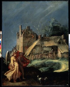 ""Nuori Tobias ja enkeli (Arkkienkeli Rafael)"" (Maisema Tobiaksen ja enkelin kanssa) Abraham Bloemaertin (1566-1651) maalaus 1610-1615 Mitat 139x107,5 cm Eremitaaši, Pietari (Pietari) tekijältä Abraham Bloemaert