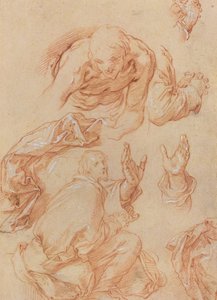 Käsien ja taipuvien figuurien tutkimukset [verso] tekijältä Abraham Bloemaert