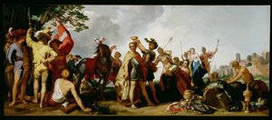 A coroação de Alexandre, o Grande (356-323 aC) (óleo sobre painel) finlandês tekijältä Abraham Bloemaert