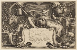 Otsikkosivu, "The Farmhouse and Landscape -sarja" tekijältä Abraham Bloemaert
