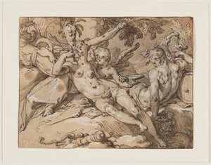 Venus ja Bacchus (Ilman Ceresta ja Bacchusta Venus Friisiisi) tekijältä Abraham Bloemaert