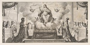 Almanach vuodelle 1639: Ludvig XIII ja Anna Itävalta uskovat kuningaskunnan ja prinssin..., 1639. tekijältä Abraham Bosse