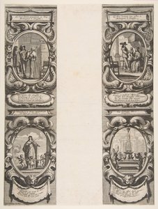 Almanach vuodelle 1639: Ludvig XIII ja Anna Itävalta uskovat kuningaskunnan ja Perillinen Appa..., 1638. tekijältä Abraham Bosse