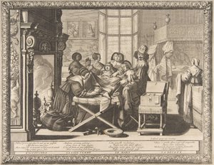 Synnytys, 1633. tekijältä Abraham Bosse