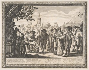 Tanssi Kyläaukiolla, n. 1633. tekijältä Abraham Bosse
