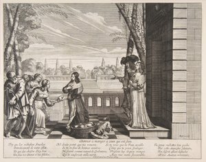 Nälkäisten ruokkiminen, 1635. tekijältä Abraham Bosse