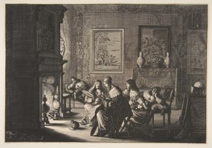 Tyhmät neitsyet nukkuvat Tyhmät neitsyet nukkumassa odottamassa Lepon saapumista..., n. 1635. tekijältä Abraham Bosse