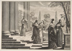 Tyhmät neitsyet hylätty, n. 1635. tekijältä Abraham Bosse