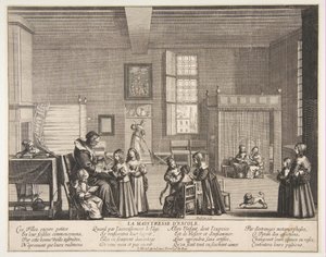 Kouluemäntä, n. 1638. tekijältä Abraham Bosse