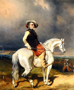 Cavalier valkoisella hevosella (öljy kankaalle) tekijältä Abraham Cooper