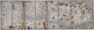 Katalonian atlasin neljä perunalehteä, 1375 tekijältä Abraham Cresques