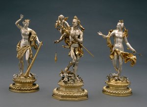 Hercules, Omphale ja Venus, n.1695-1700 (osittain hopeoitu).