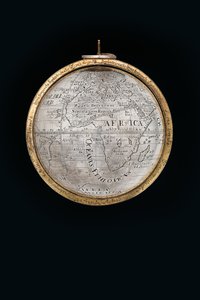 Kaksi poikkeuksellista maapalloa ja taivaallista maapalloa, joita tukevat Hercules ja Atlas, Augsburg, 1697-1699