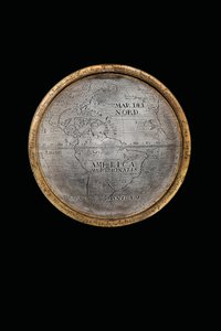 Kaksi poikkeuksellista maapalloa ja taivaallista maapalloa, joita tukevat Hercules ja Atlas, Augsburg, 1697-1699 tekijältä Abraham Drentwett