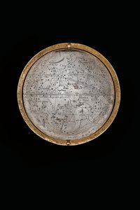 Kaksi poikkeuksellista maapalloa ja taivaallista maapalloa, joita tukevat Hercules ja Atlas, Augsburg, 1697-1699