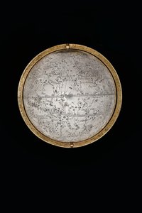 Kaksi poikkeuksellista maapalloa ja taivaallista maapalloa, joita tukevat Hercules ja Atlas, Augsburg tekijältä Abraham Drentwett