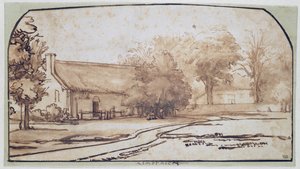 Maisema talonpojan talolla, 1640-luku (kynä ja ruskea muste paperilla)