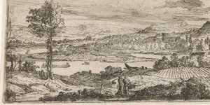 Maisema joen kanssa tekijältä Abraham Genoels