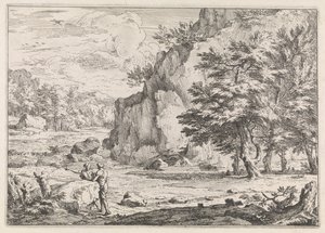 Maisema kalliolla tekijältä Abraham Genoels