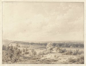 Näkymä Alkmaarin suuntaan Schoorlin dyyniltä tekijältä Abraham Johannes Couwenberg