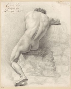Istuva alaston mies, takaa katsottuna (1. palkinto 1820) tekijältä Abraham Lion Zeelander
