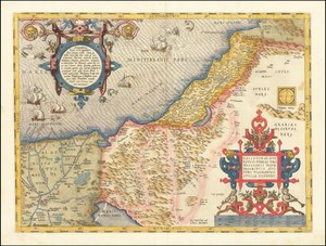 Abraham Orteliuksen laatima Palestiinan kartta vuodelta 1573. tekijältä Abraham Ortelius