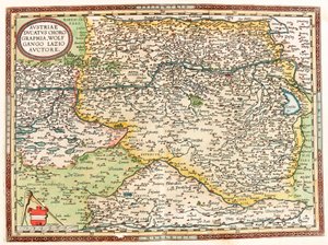 Itävalta Ducatus Chorographia Wolfgango Lazio Auctore Itävallan kartta Ducatus Chorographia Wolfgango Lazio Auctore Itävalta Ducatus Chorographia Wolfgango Lazio Auctore tekijältä Abraham Ortelius