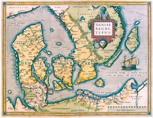 Tanska, Etelä-Ruotsi tekijältä Abraham Ortelius