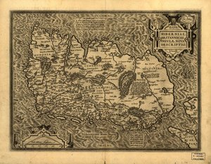 Hiberniae, Britannicae Insvlae nova descripto. LOC 99466749 tekijältä Abraham Ortelius
