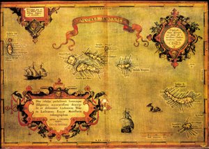 Azorien kartta, kirjoittanut Abraham Ortelius tekijältä Abraham Ortelius