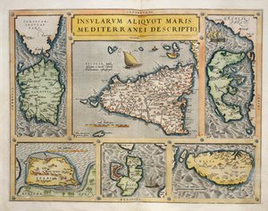 Välimeren saarten kartta tekijältä Abraham Ortelius