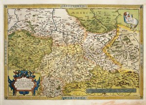 Saksin kartta, Abraham Orteliuksen Theatrum Orbis Terrarumilta tekijältä Abraham Ortelius