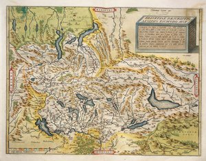 Sveitsin kartta, Abraham Orteliuksen Theatrum Orbis Terrarumilta tekijältä Abraham Ortelius